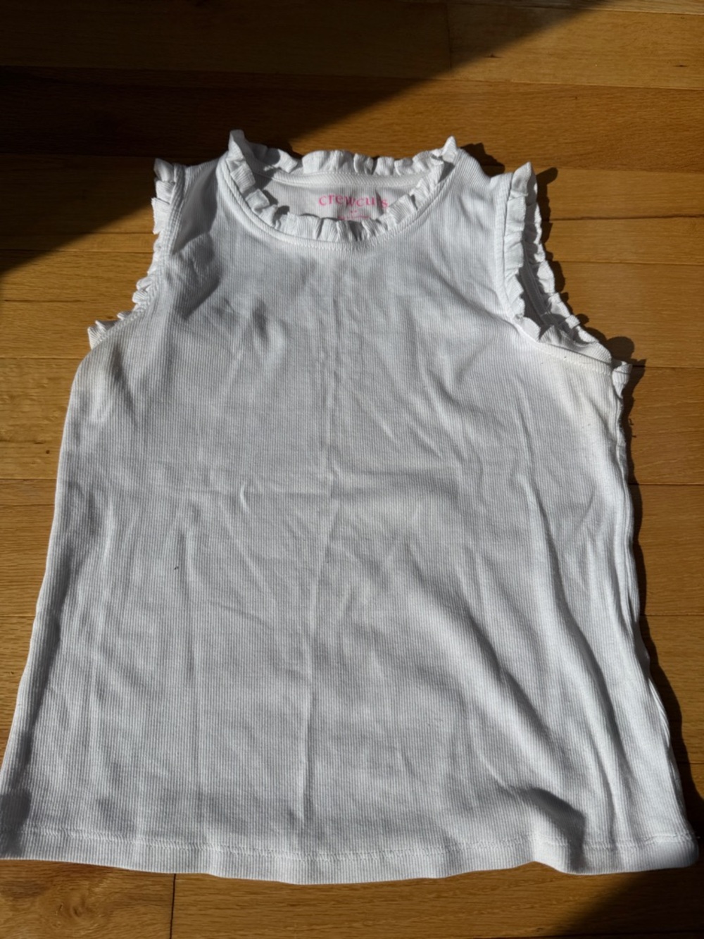Crewcuts White Ruffle Tank Top